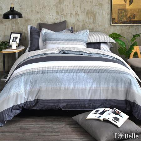 義大利La Belle《艾思柏汀》雙人純棉四件式防蹣抗菌吸濕排汗兩用被床包組