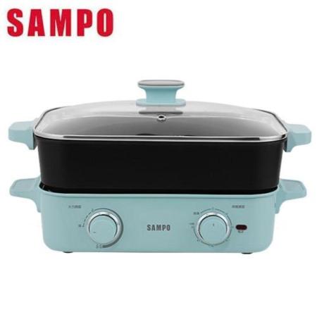 SAMPO 聲寶 多功能火烤萬用爐(附深煮鍋煎烤盤不鏽鋼蒸盤) 