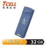 【TCELL 冠元】USB2.0 32GB Push推推隨身碟 【普魯士藍】