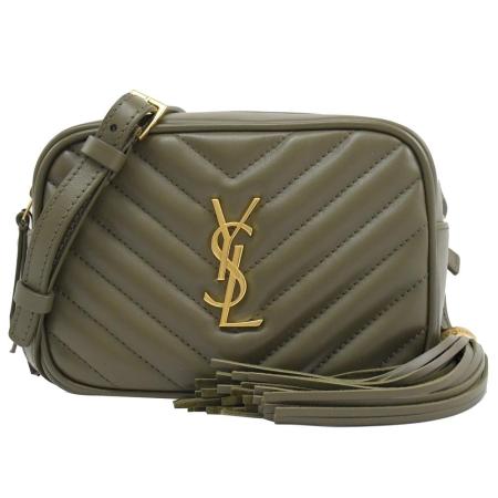 YSL 614031 LOU BELT BAG V字紋牛皮胸口/腰包.橄欖綠