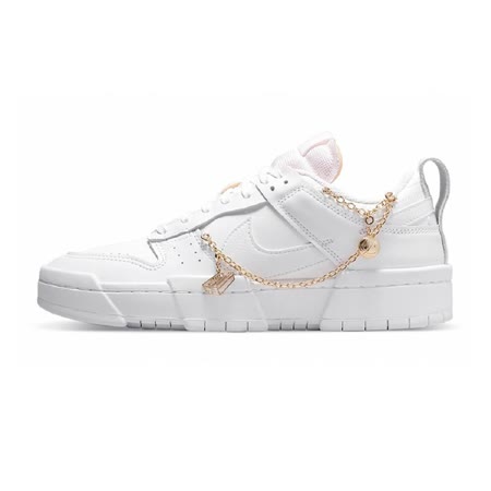 NIKE DUNK LOW DISRUPT 全白 白金鍊 白解構 女鞋 休閒鞋 DO5219-111