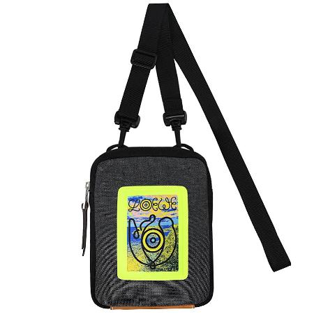 LOEWE Eye/LOEWE/Nature 帆布拉鍊斜背小包.黑灰