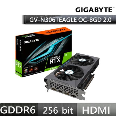 技嘉GeForce RTX 3060 Ti EAGLE OC 8G顯示卡GV-N306TEAGLE OC-8GD 2.0