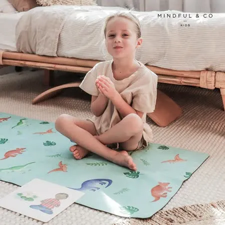 【Mindful&co kids】兒童專用瑜珈墊 - 恐龍