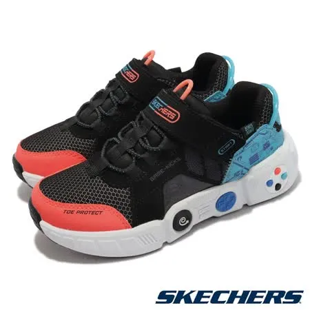 Skechers 休閒鞋 Gametronix 遊戲機概念 童鞋 避震 緩衝 耐磨 魔鬼氈 402260LBKMT