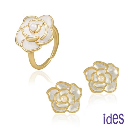 ides愛蒂思 
淡水貝珠戒指耳環套組