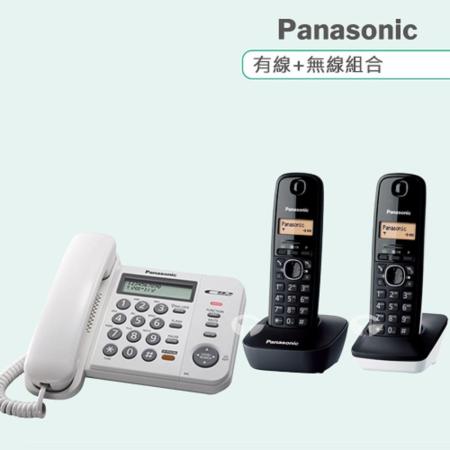 《Panasonic》松下國際牌數位子母機電話組合 KX-TS580+KX-TG1612 (時尚白+黑白雙配色)