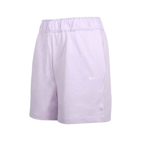 NIKE 女運動短褲-純棉 三分褲 針織 慢跑 路跑 粉紫白