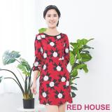 RED HOUSE-蕾赫斯-玫瑰印花洋裝(紅色)