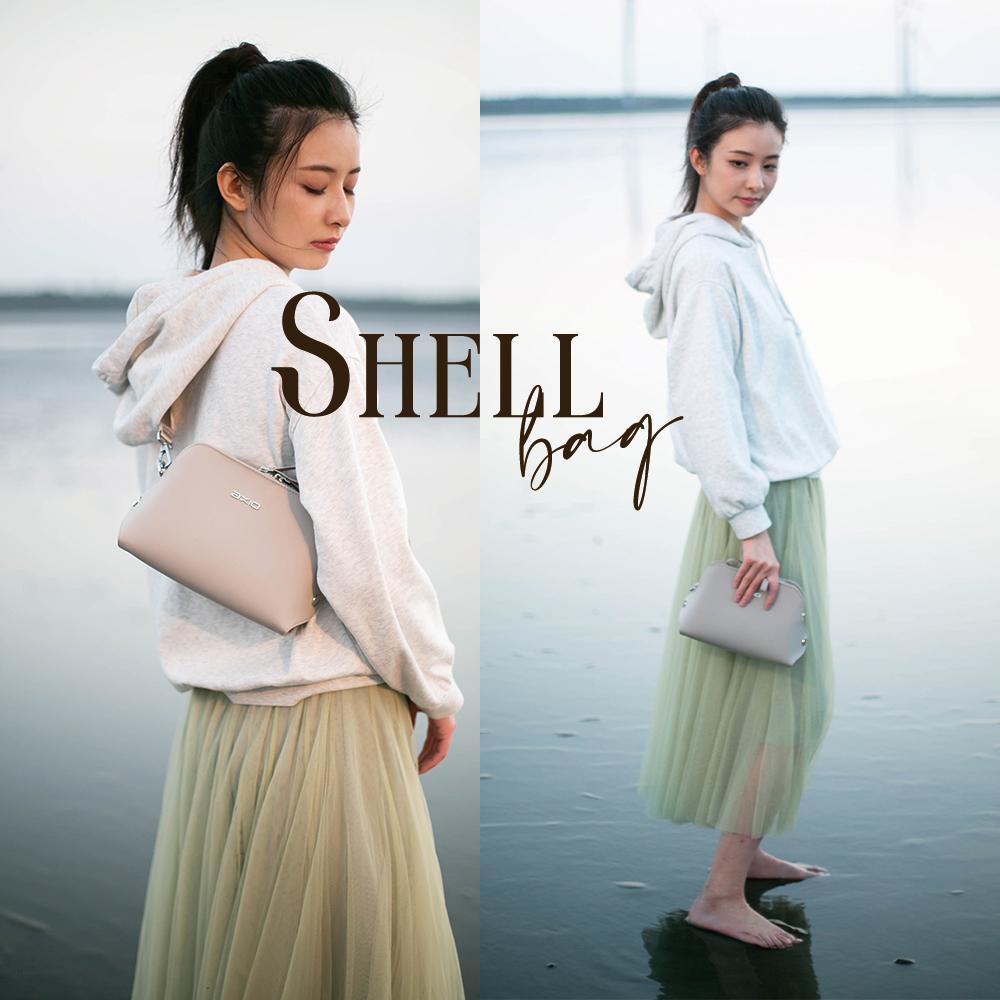 AXIO Shell Shoulder bag 經典手作頂級貝殼小肩包(shell-SK) 克拉米色-贈AXIO醫療口罩