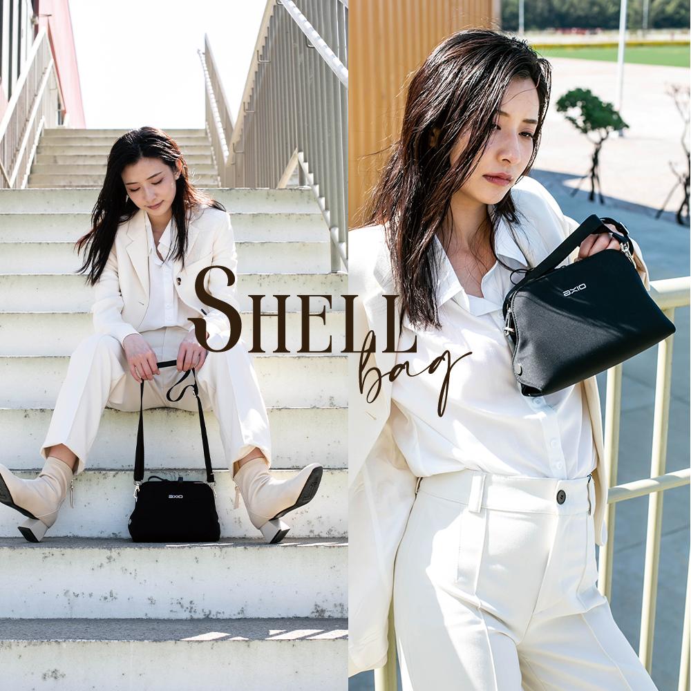 AXIO Shell Shoulder bag 經典手作頂級貝殼小肩包(shell-SB) 黔黑色-贈AXIO醫療口罩