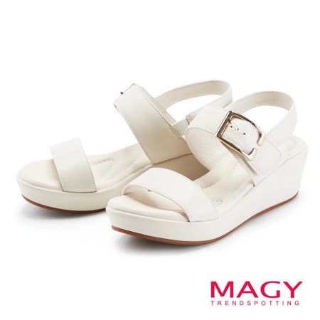 MAGY
二字牛皮楔型厚底涼鞋