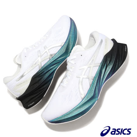 Asics 慢跑鞋 Novablast 3 白 銀 藍 男鞋 彈力 厚底 漸層 白金版 亞瑟士 1011B461100