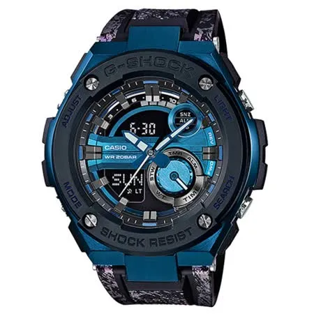 CASIO 卡西歐 G-SHOCK 絕對時尚型男必備_防水防震雙顯男錶 GST-200CP-2A