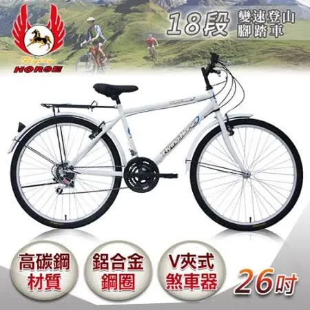 《飛馬》 26吋18段變速登山男車-銀／黑526-32-1