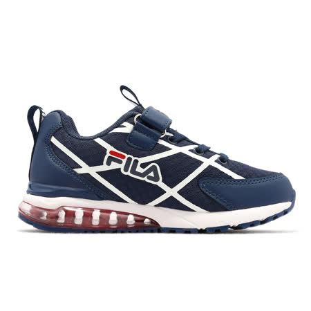 Fila 慢跑鞋 J811W 童鞋 大童 女鞋 深藍 緩震 氣墊 魔鬼氈 路跑 運動鞋 3J811W321