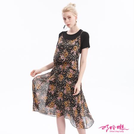 CLL巧玲瓏 
輕甜碎花兩件式雪紡洋裝