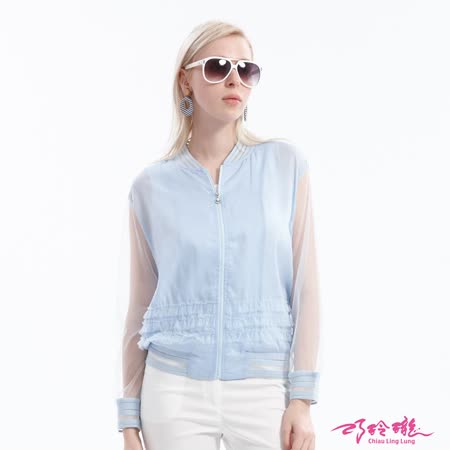 【CLL巧玲瓏】運動風透膚長袖薄外套