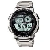 CASIO 卡西歐 電子錶 不銹鋼錶帶 LED照明 防水100米 碼錶 AE-1000WD-1A