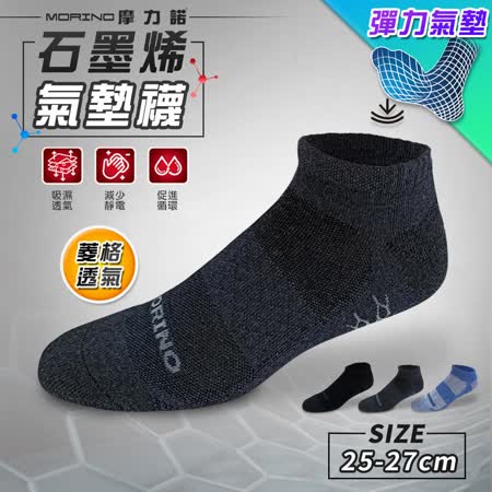 【MORINO摩力諾】
石墨烯菱格透氣氣墊船襪