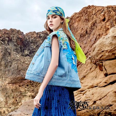 【KERAIA 克萊亞】
亞西亞神話手工花卉牛仔背心