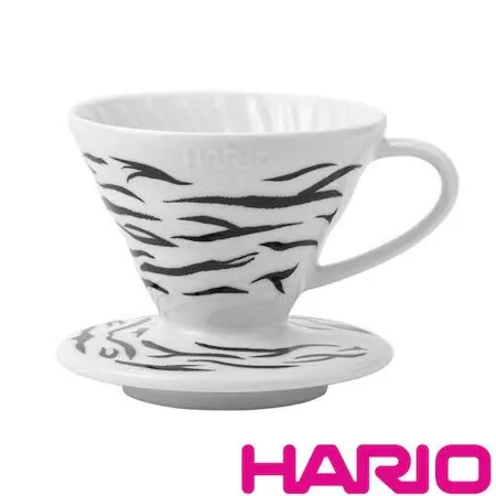 HARIO V60虎紋濾杯-白 VDC-01-W-EX