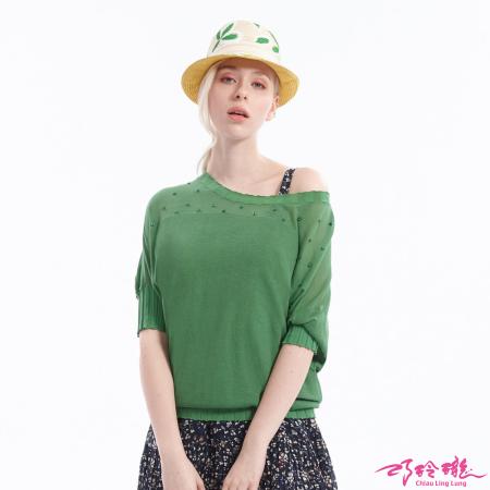 CLL巧玲瓏
星空點點拼接連袖上衣