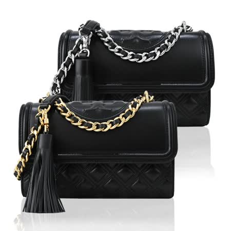 TORY BURCH FLEMING 菱格流蘇鍊帶兩用包-(小/多色選)