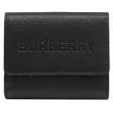 BURBERRY 8052827 LUNA 烙印LOGO牛皮釦式零錢短夾.黑