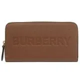 BURBERRY 8052832 ELMORE 烙印LOGO牛皮拉鍊長夾.咖