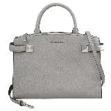 【全新福利品】MICHAEL KORS KARLA 大鉚釘手提兩用包.灰 大 包身污漬