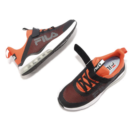 Fila 慢跑鞋 J807W 童鞋 大童 黑 橙橘 路跑 運動鞋 斐樂 3J807W601