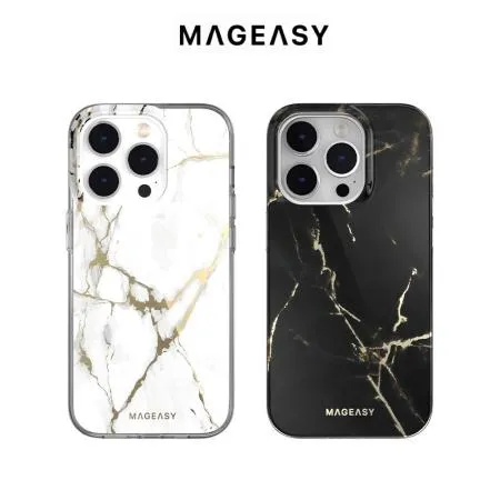 MAGEASY iPhone 14 Pro Max 6.7吋 Marble M 大理石紋磁吸防摔手機殼