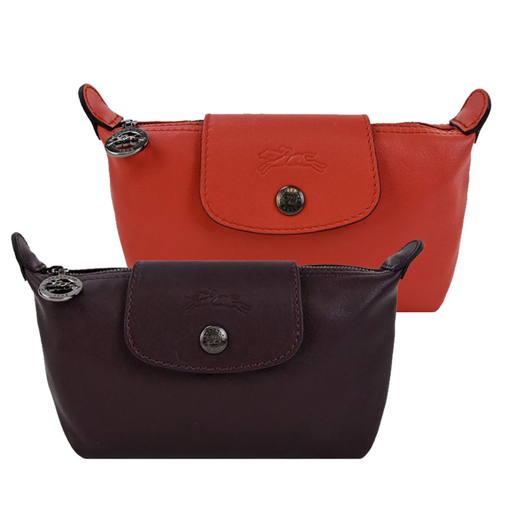 LONGCHAMP LE PLIAGE CUIR系列小羊皮水餃手拿/化妝包(多色選)