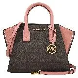 MICHAEL KORS AVRIL 滿版MK印花手提兩用包.深咖/粉