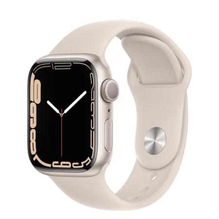 Apple Watch S7 GPS 45mm/星光色鋁金屬錶殼/星光色運動型錶帶