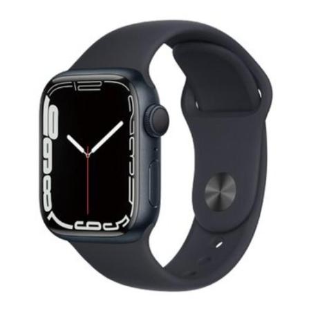 Apple Watch S7 GPS 45mm/午夜色鋁金屬錶殼/午夜色運動型錶帶 MKN53TA