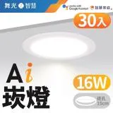 舞光LED 16W 崁孔15cm Ai智慧崁燈 APP調光調色/聲控/壁切 30入組 (支援Ok Google)