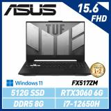 ASUS華碩 FX517ZM-0051D12650H 15.6吋電競筆電 RTX3060