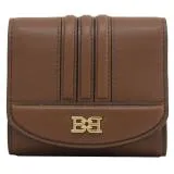 BALLY 6239257 BLESSY 金屬LOGO釦式三折零錢短夾.咖