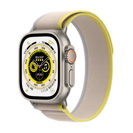 Apple Watch Ultra 49mm Ti 黃色配米色越野錶帶S/M