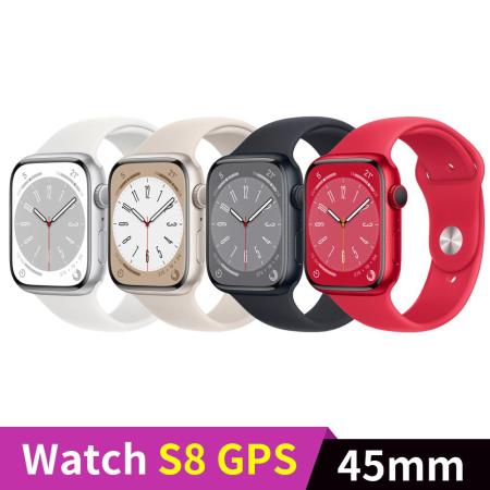 Apple Watch S8 GPS 45mm 鋁金屬錶殼配運動型錶帶