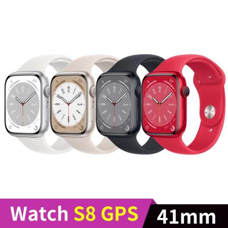 Apple Watch S8 GPS 41mm 鋁金屬錶殼配運動型錶帶