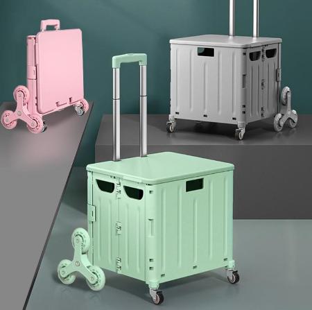 升級款可爬梯八輪折疊收納手推車-大號