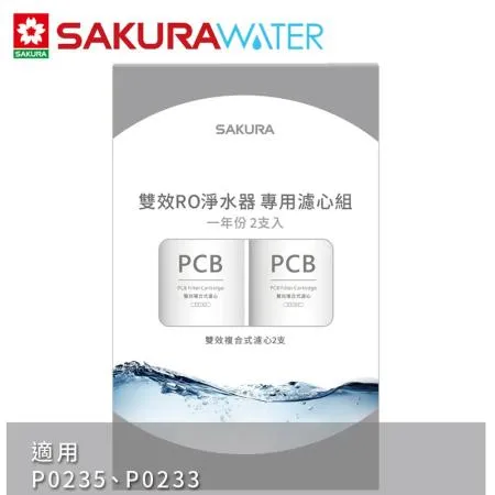 SAKURA 櫻花 雙效RO淨水器2年份專用濾心F2192(F0162x2支)適用P0235/P0233