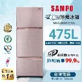 SAMPO聲寶 475L一級能效星美滿極光鈦三門變頻冰箱SR-C48GDV(P2)琉璃粉 含基本安裝+舊機回收