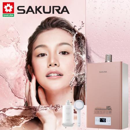 【促銷】送安裝 SAKURA櫻花16L美膚沐浴熱水器 DH1683 ★送超微米氣泡蓮蓬頭★