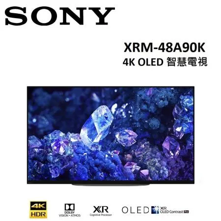 (贈禮卷2000元)(含桌放安裝)SONY 48型 4K OLED 智慧電視 XRM-48A90K