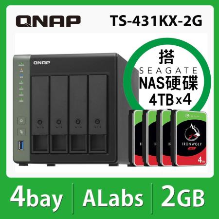 【QNAP】TS-431KX-2G 4Bay NAS搭【Seagate】IronWolf 4TB NAS專用硬碟 x 4