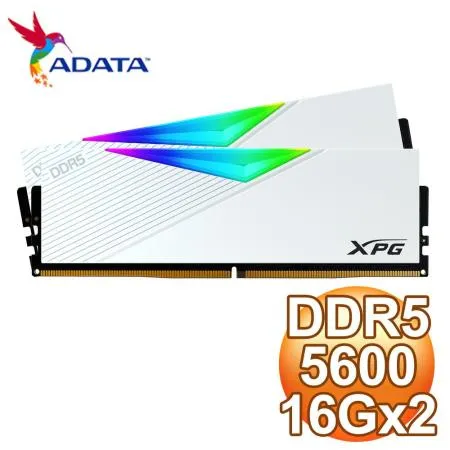 ADATA 威剛 XPG LANCER DDR5-5600 16G*2 RGB炫光記憶體《白》